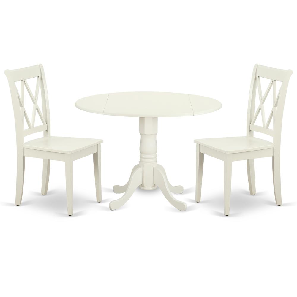 Dining Room Set Linen White, DLCL3-LWH-W. Picture 1