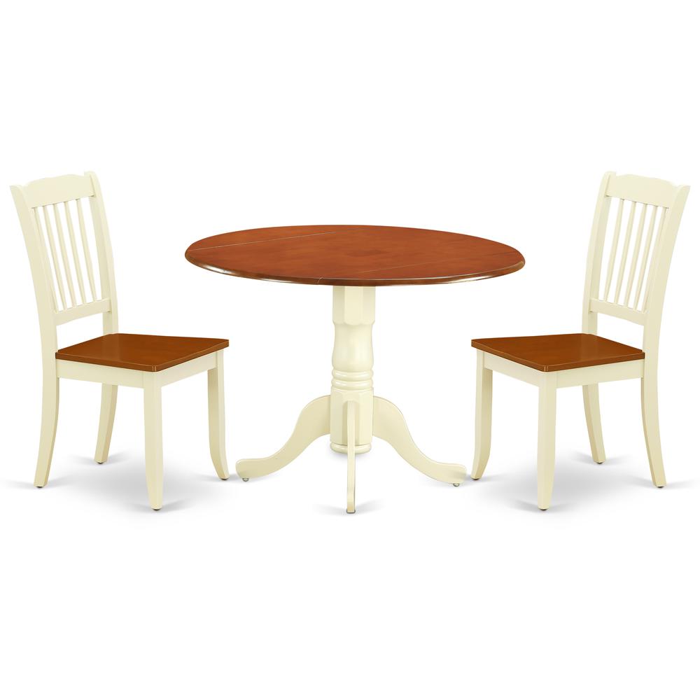 Dining Room Set Buttermilk & Cherry, DLDA3-BMK-W. Picture 1