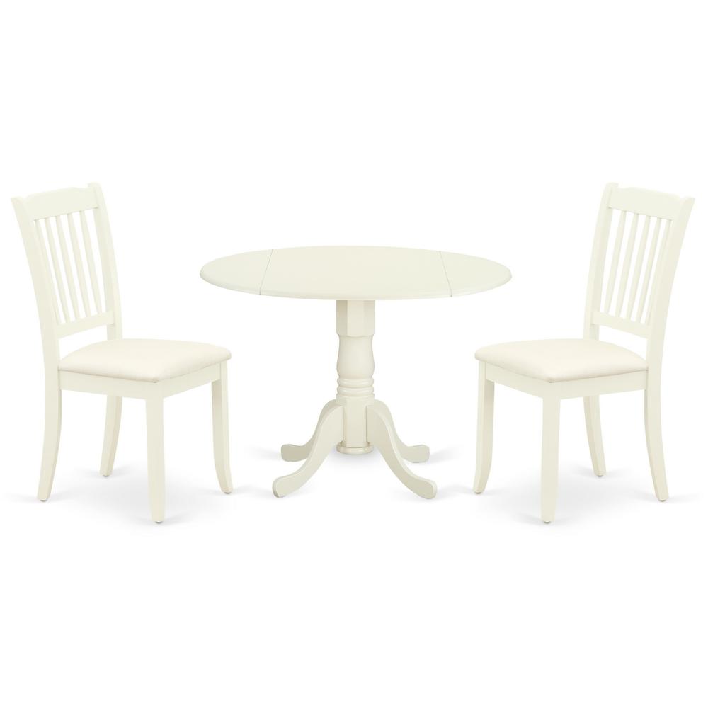 Dining Room Set Linen White, DLDA3-WHI-C. Picture 1