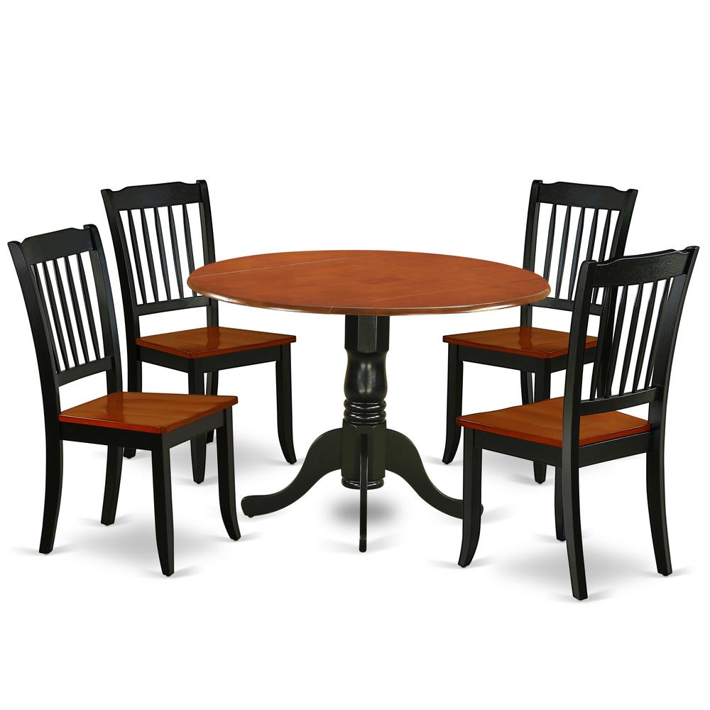 Dining Room Set Black & Cherry, DLDA5-BCH-W. Picture 1