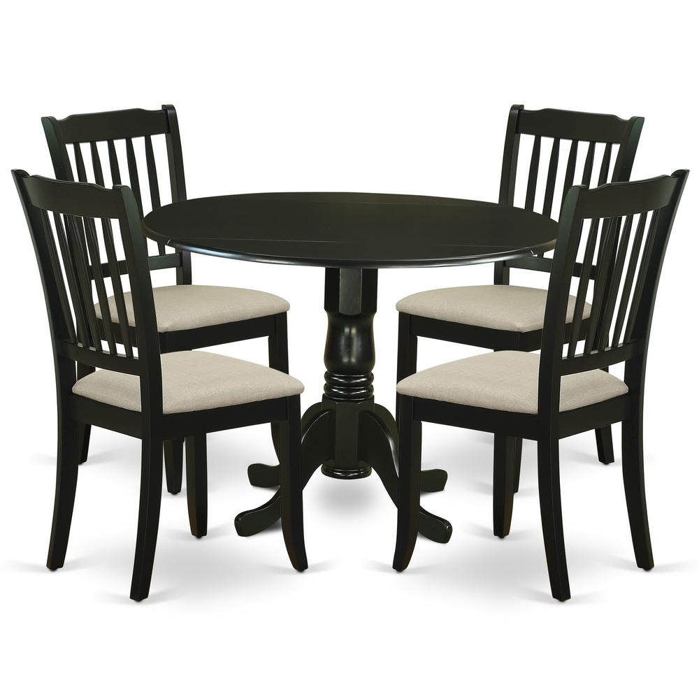 Dining Room Set Black, DLDA5-BLK-C. Picture 1