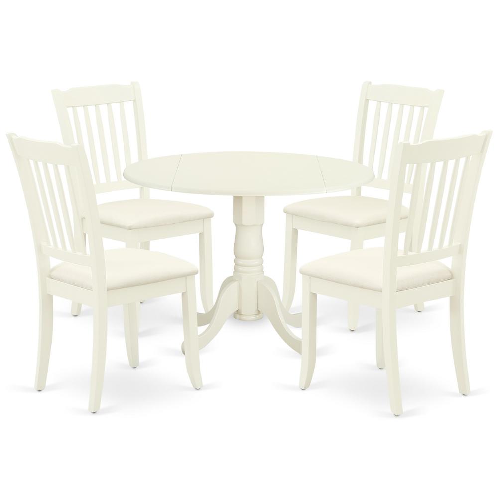 Dining Room Set Linen White, DLDA5-WHI-C. Picture 1