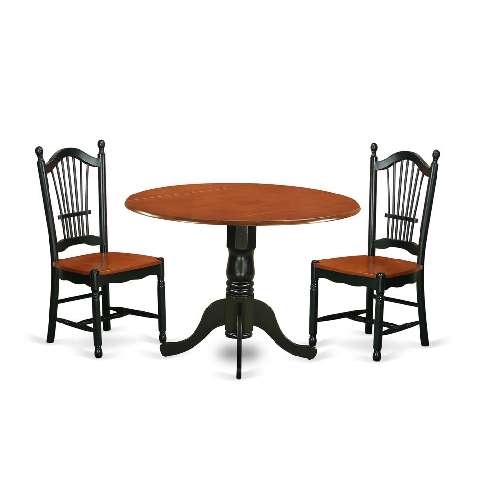 Dining Room Set Black & Cherry, DLDO3-BCH-W. Picture 1