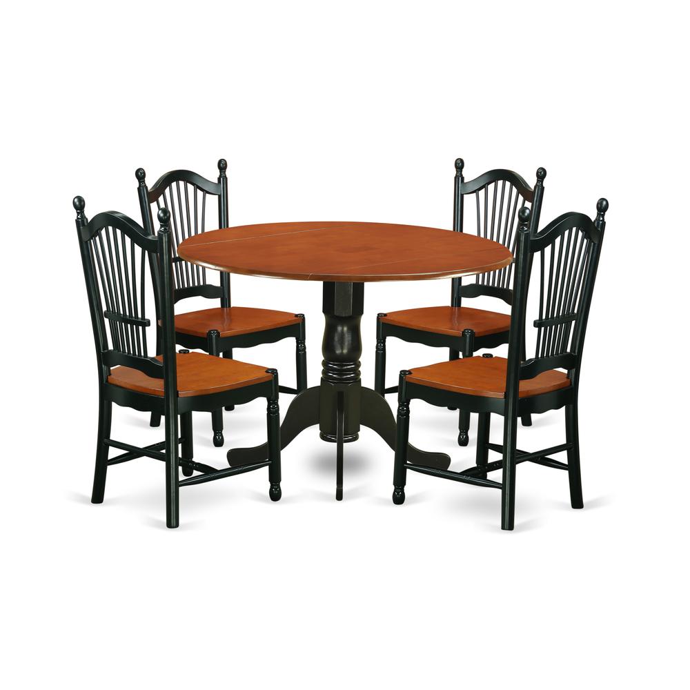 Dining Room Set Black & Cherry, DLDO5-BCH-W. Picture 1