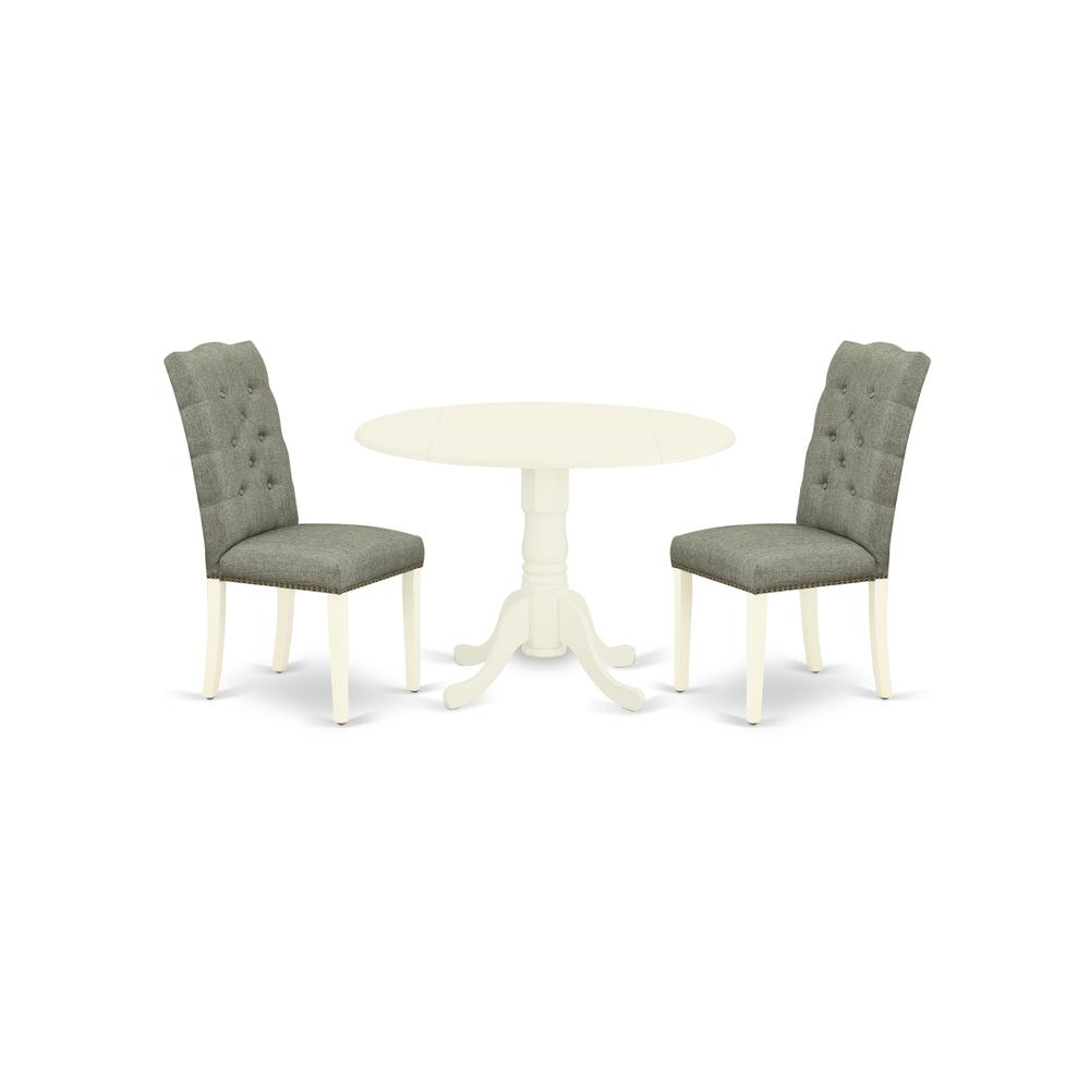 Dining Room Set Linen White, DLEL3-WHI-07. Picture 1