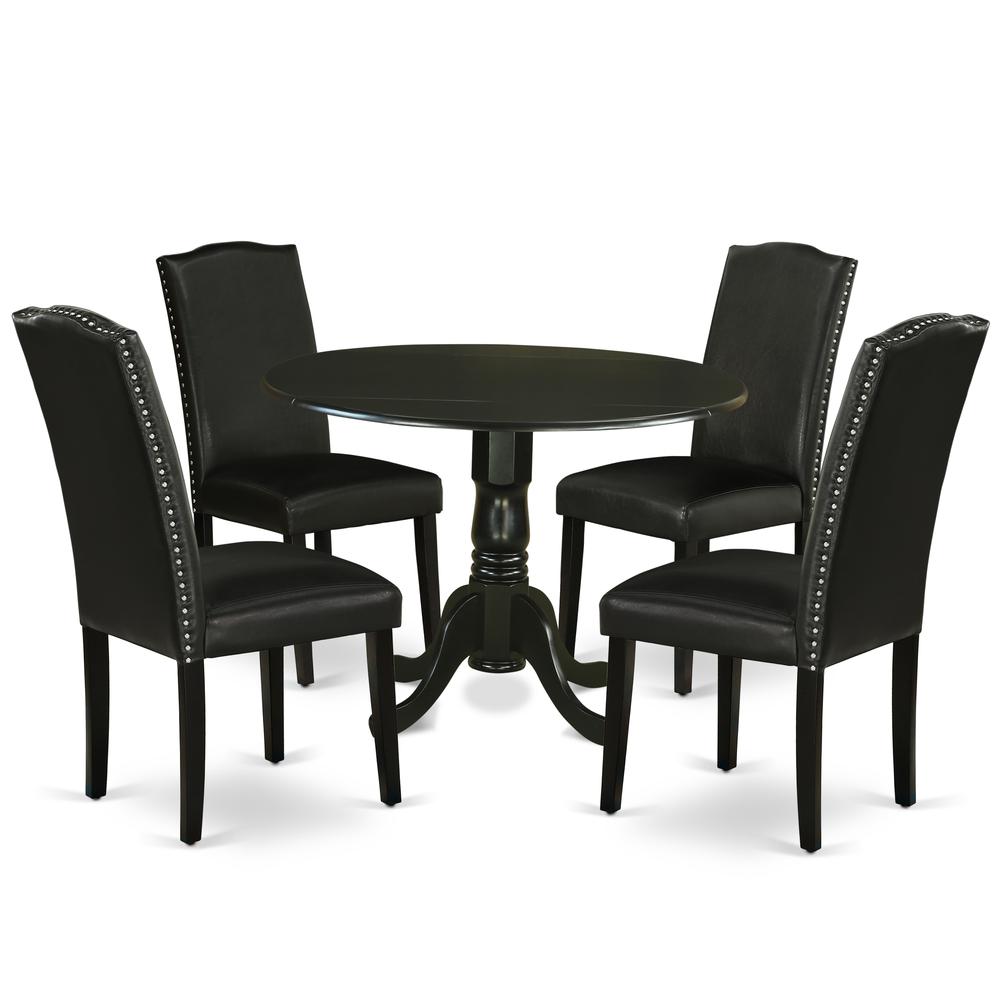 Dining Room Set Black, DLEN5-BLK-69. Picture 1