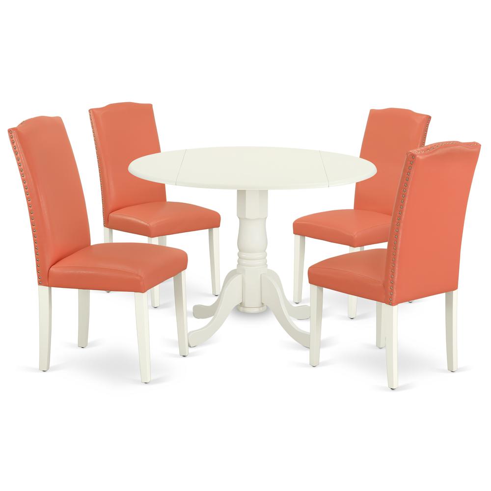Dining Room Set Linen White, DLEN5-LWH-78. Picture 1