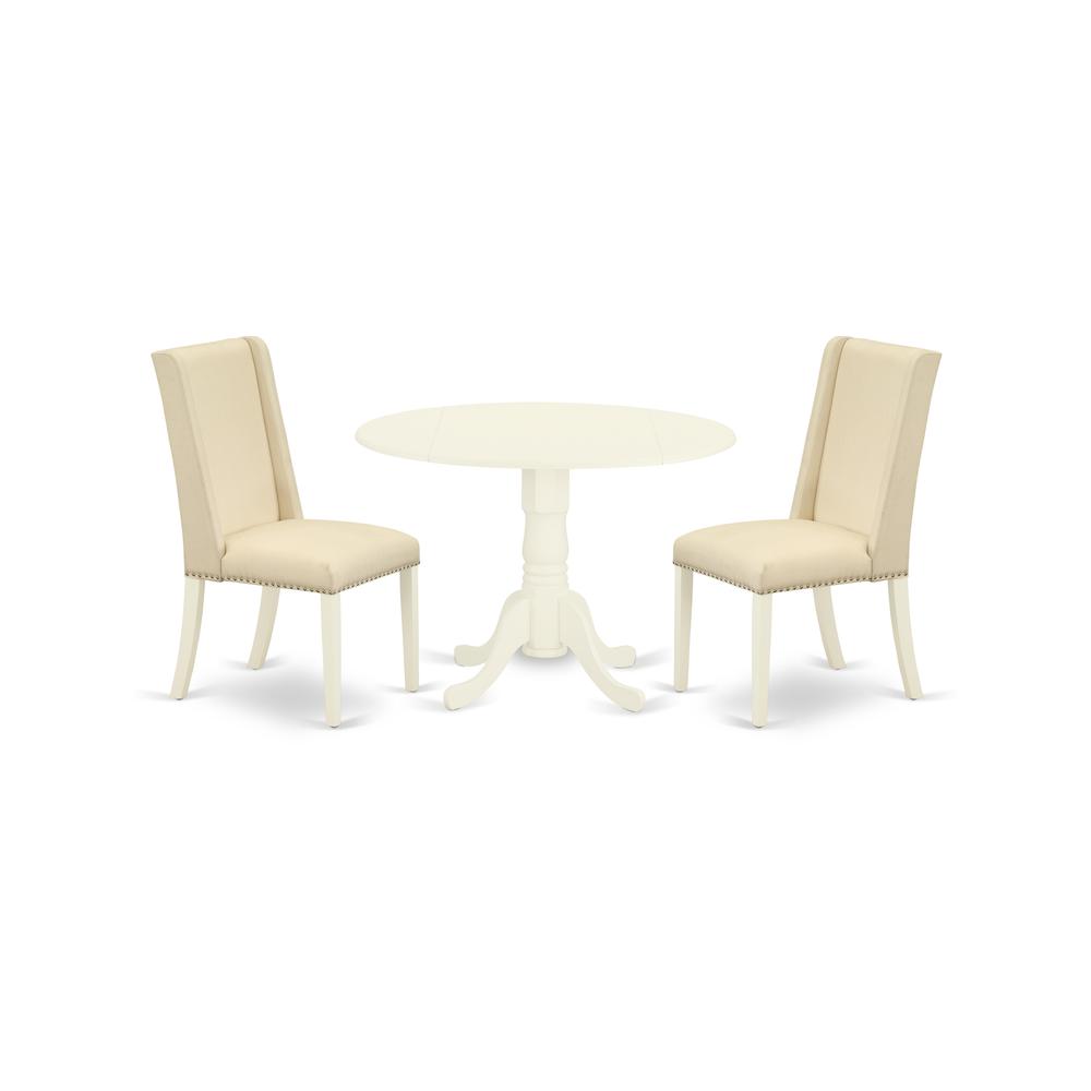 Dining Room Set Linen White, DLFL3-WHI-01. Picture 1