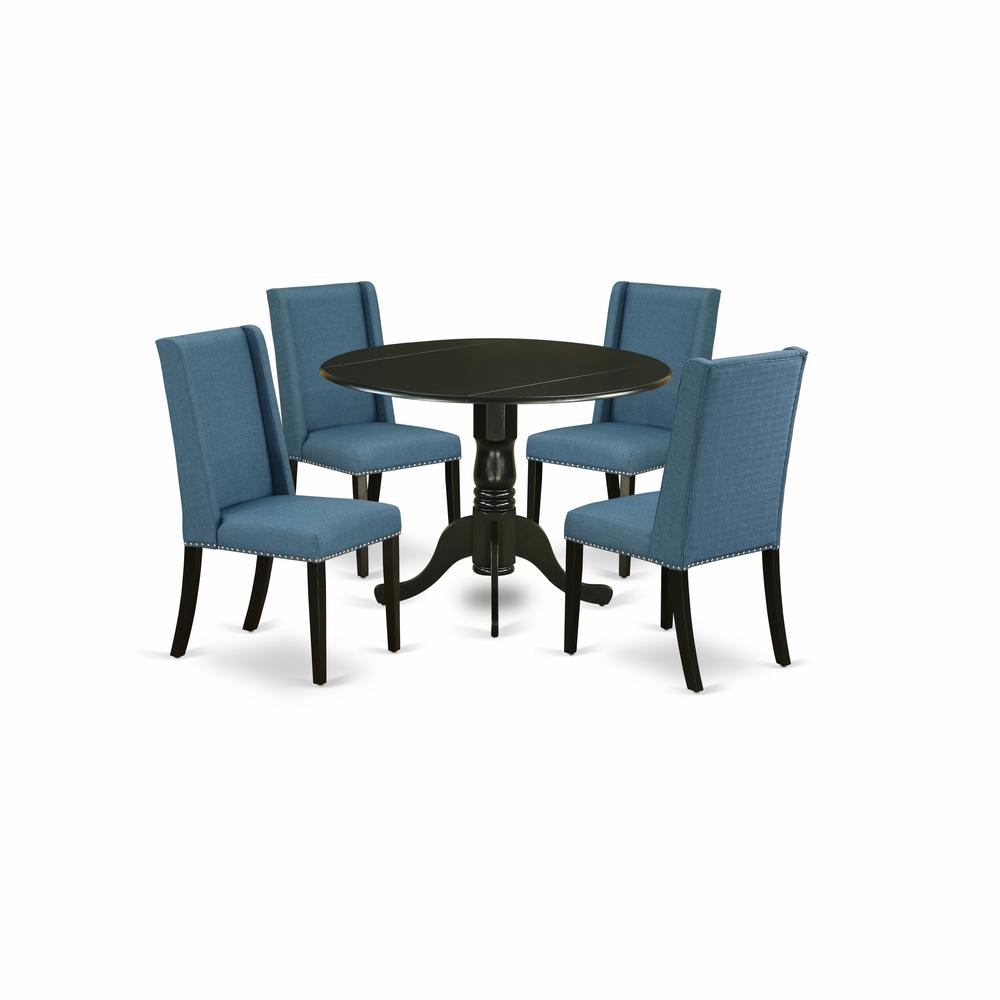 Dining Room Set Black, DLFL5-BLK-21. Picture 1
