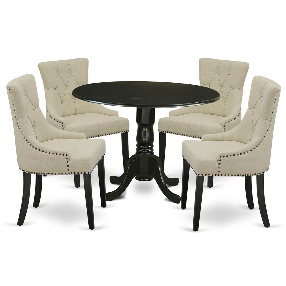 Dining Room Set Black, DLFR5-BLK-02. Picture 1