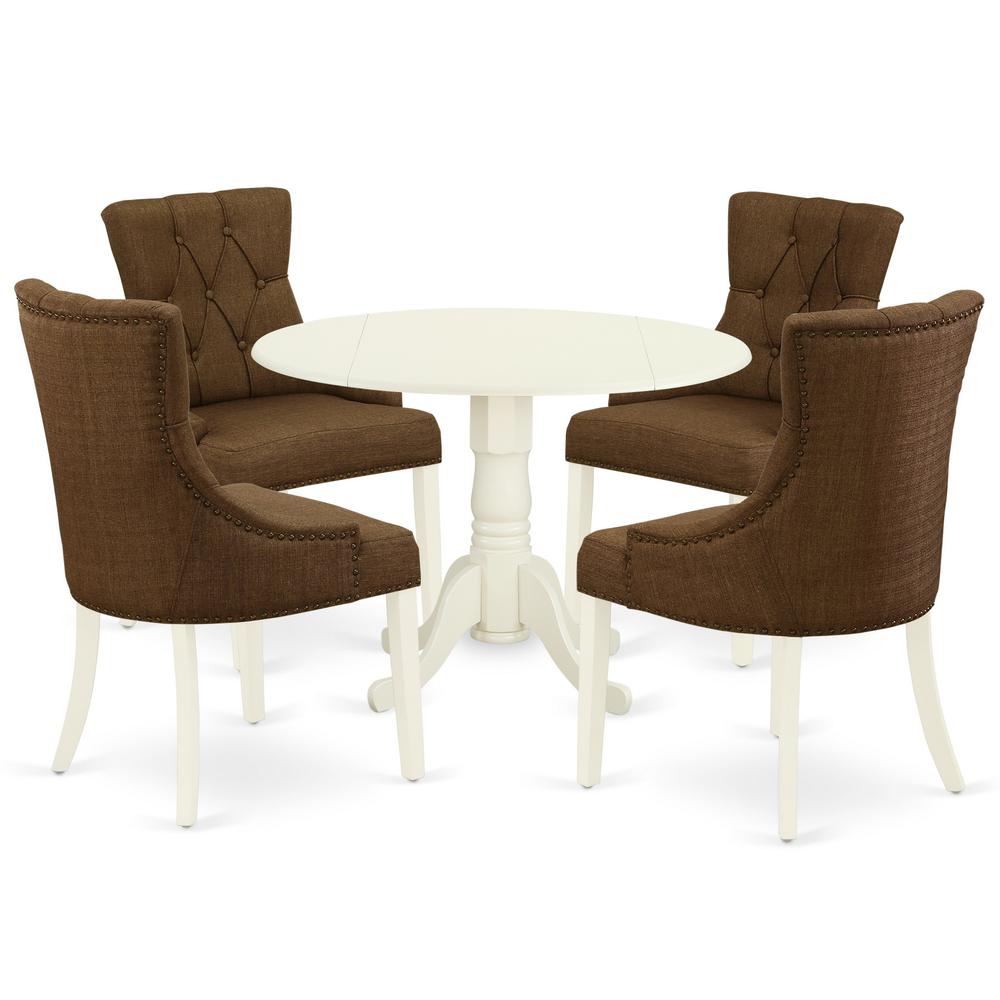 Dining Room Set Linen White, DLFR5-WHI-18. Picture 1