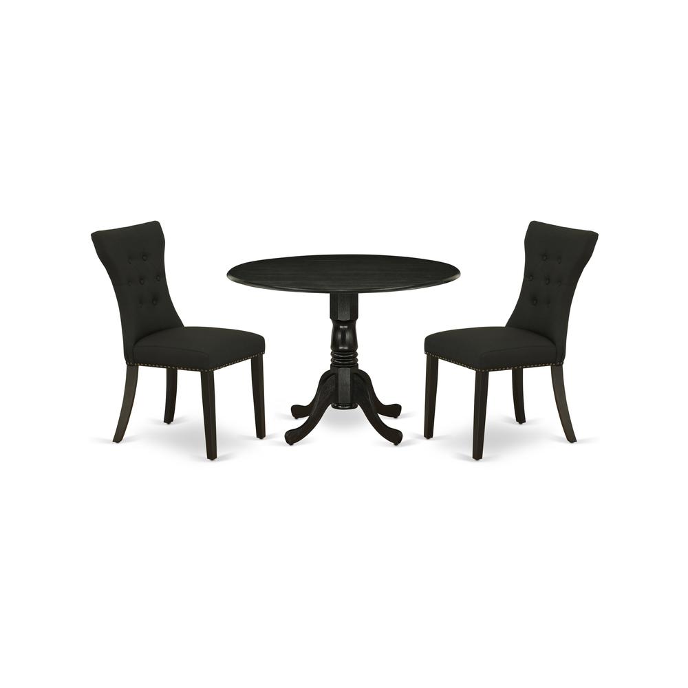 Dining Room Set Wirebrushed Black, DLGA3-ABK-24. Picture 1