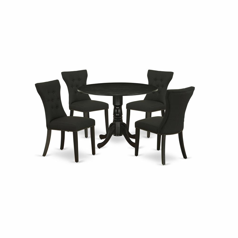 Dining Room Set Wirebrushed Black, DLGA5-ABK-24. Picture 1