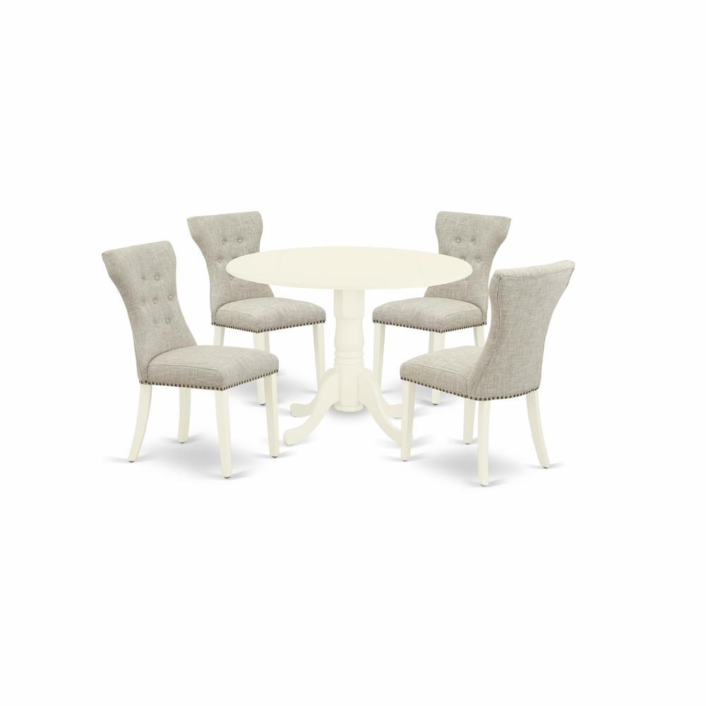 Dining Room Set Linen White, DLGA5-WHI-35. Picture 1