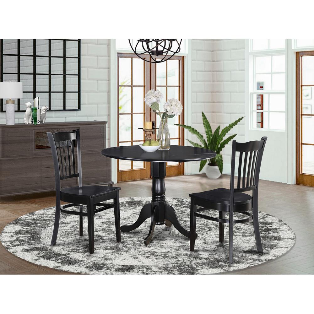 3  PC  small  Kitchen  Table  and  Chairs  set-round  Kitchen  Table  and  2  dinette  Chairs. Picture 2
