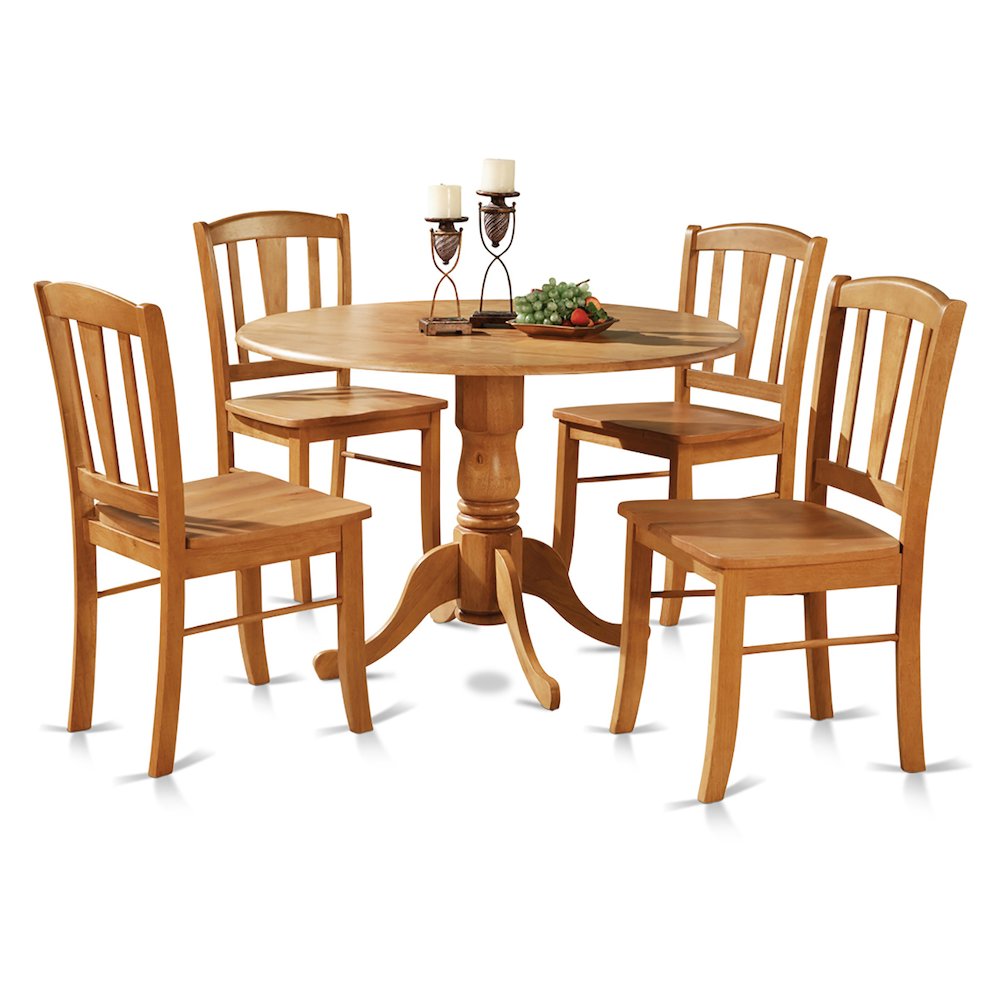 5  Pc  small  Kitchen  Table  and  Chairs  set-round  Table  and  4  dinette  Chairs  Chairs. Picture 1