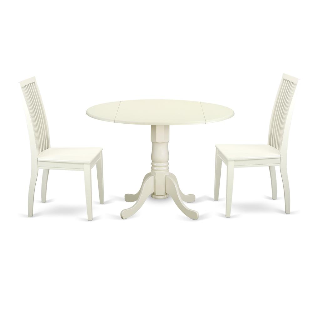 Dining Room Set Linen White, DLIP3-LWH-W. Picture 1