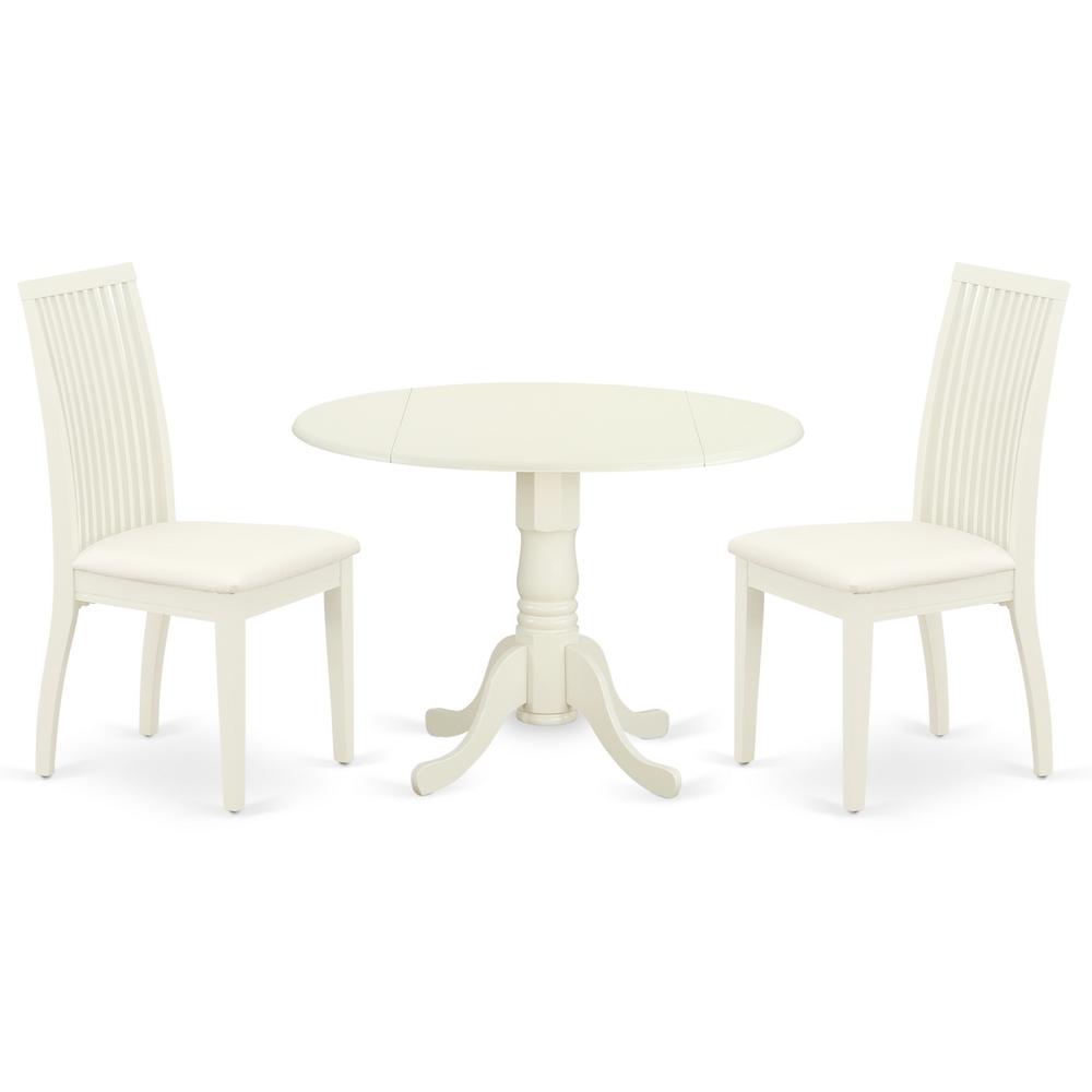 Dining Room Set Linen White, DLIP3-WHI-C. Picture 1