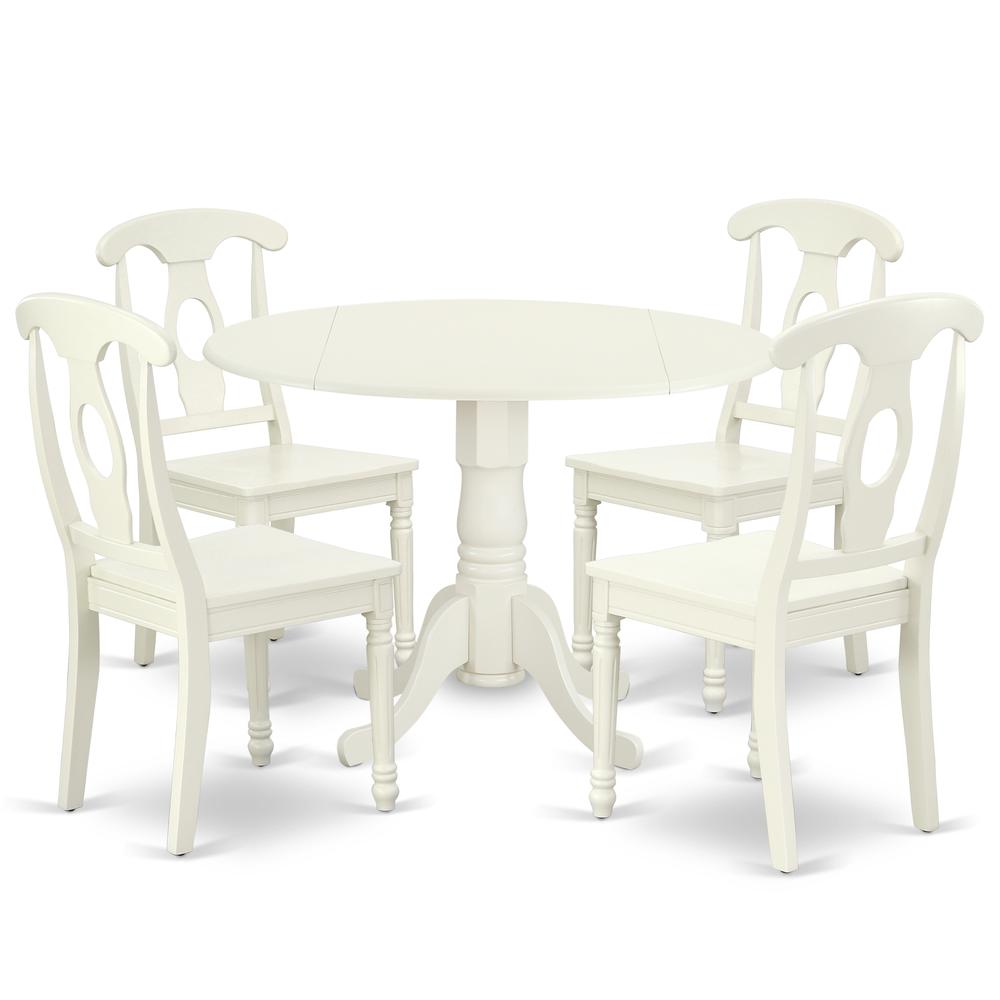 Dining Room Set Linen White, DLKE5-LWH-W. Picture 1