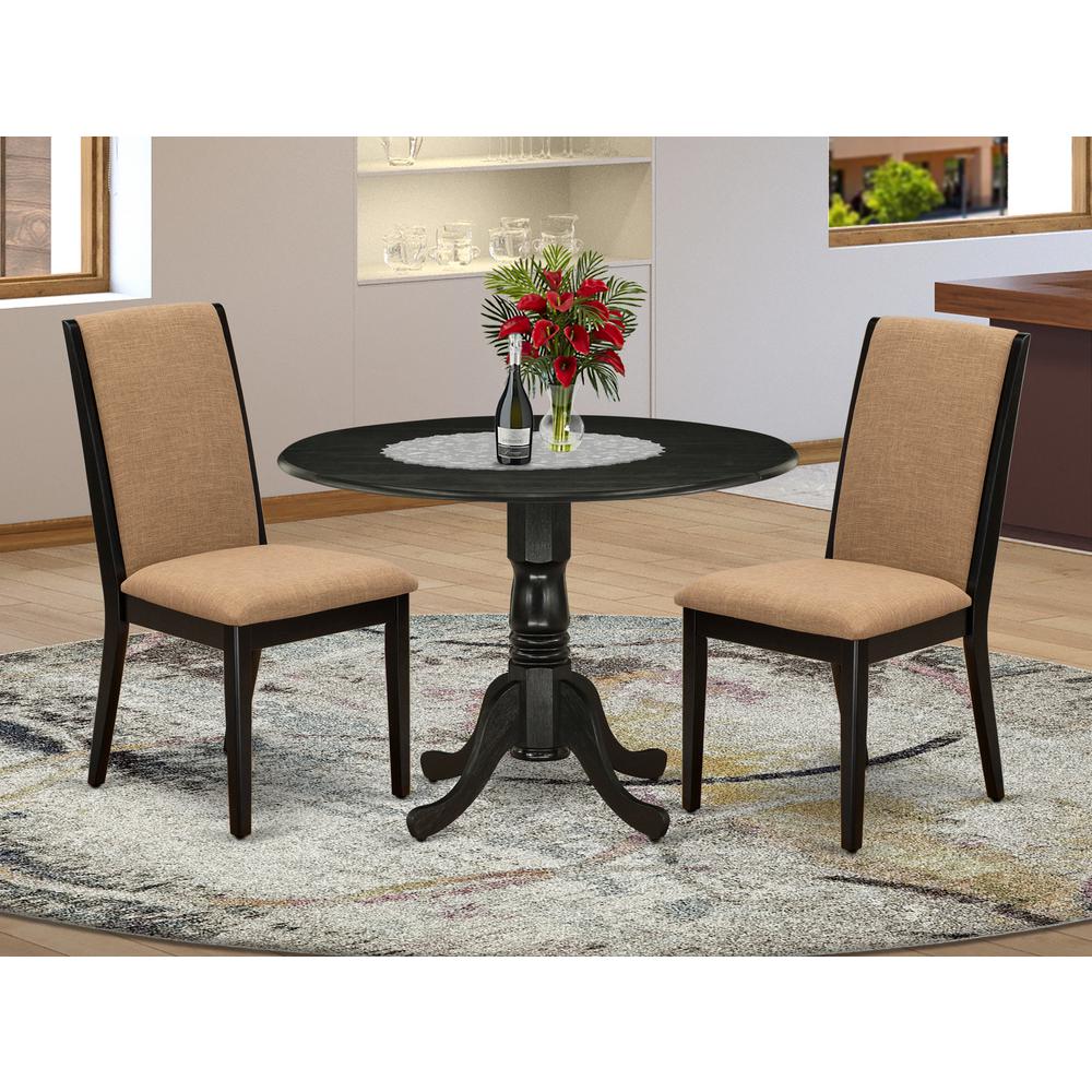 Dining Room Set Wirebrushed Black, DLLA3-ABK-47. Picture 3