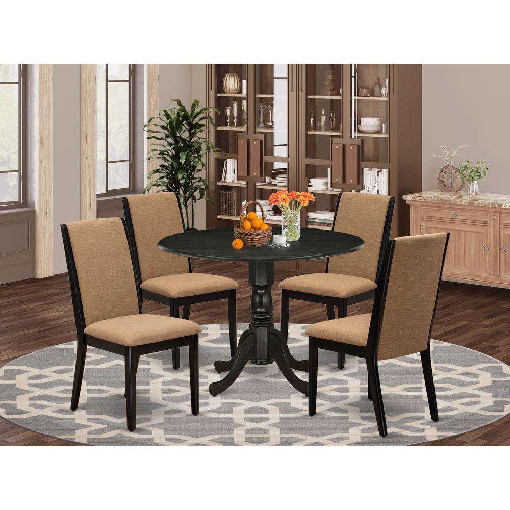 Dining Room Set Wirebrushed Black, DLLA5-ABK-47. Picture 3