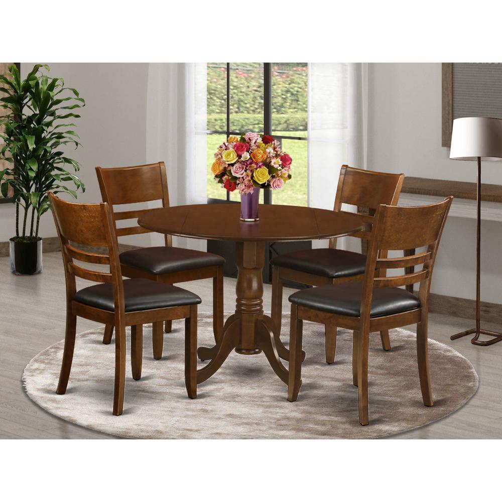 5  Pc  Dinette  Table  with  2drop-leaf  and  4  Leather  Kitchen  Chairs. Picture 4