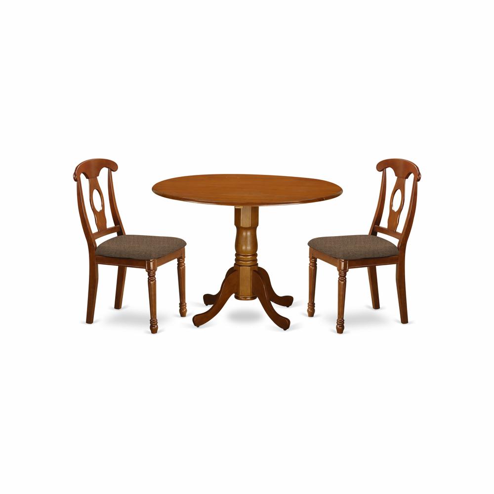 DLNA3-SBR-C 3 Pc small Kitchen Table set-Kitchen Table and 2 Kitchen Chairs.. Picture 1