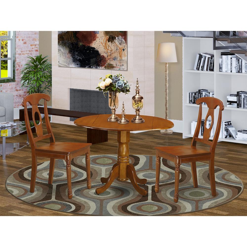 3  PC  Kitchen  nook  Dining  set-drop  leaf  Table  and  2  Kitchen  Chairs. Picture 1