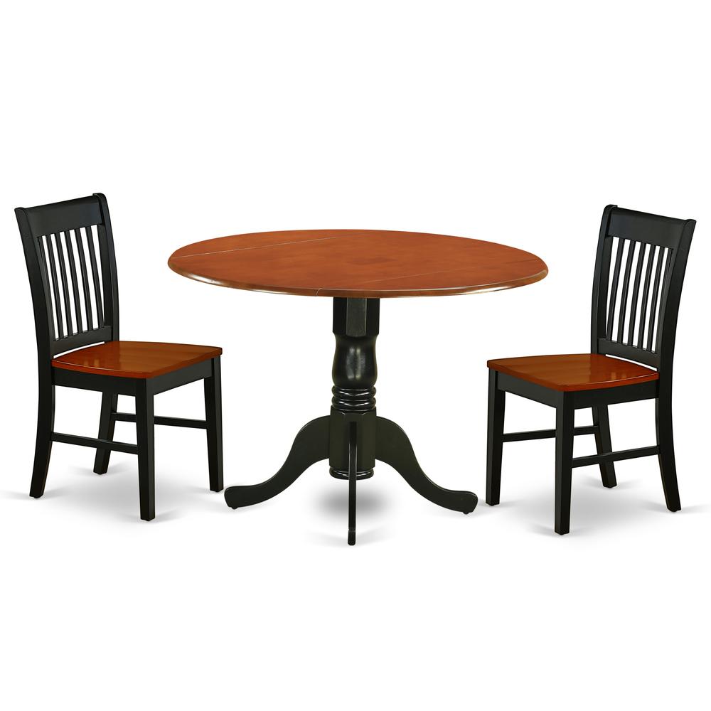 Dining Room Set Black & Cherry, DLNO3-BCH-W. Picture 1