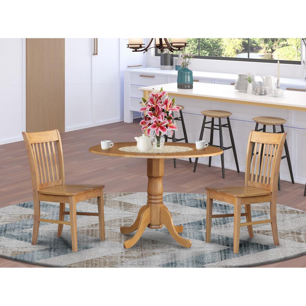 3  Pc  Kitchen  nook  Dining  set-round  Kitchen  Table  plus  2  dinette  Chairs. Picture 1