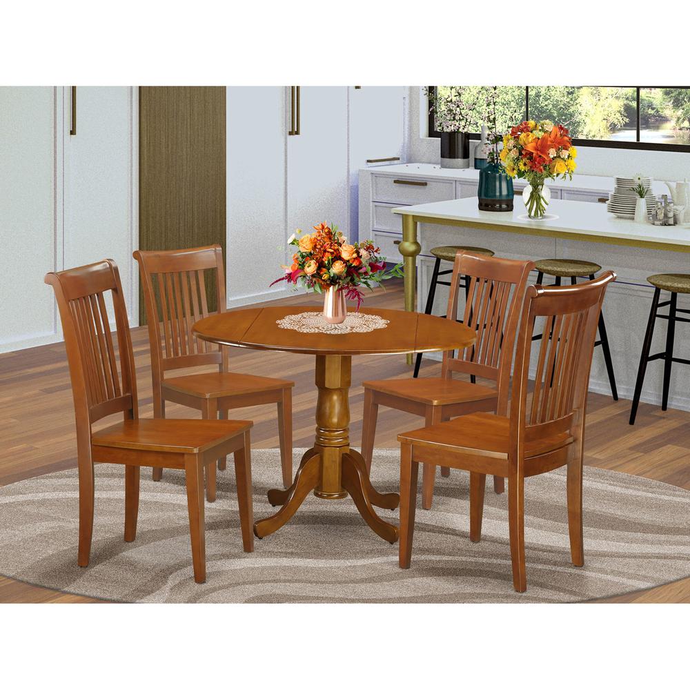5  PC  Kitchen  Table  set-breakfast  nook  and  4  Wooden  Chairs. Picture 2