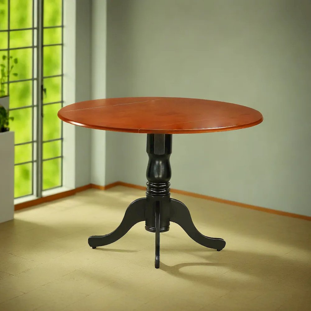 Elegant Round Kitchen Table with Drop Leaves for Small Dining Spaces. Picture 2