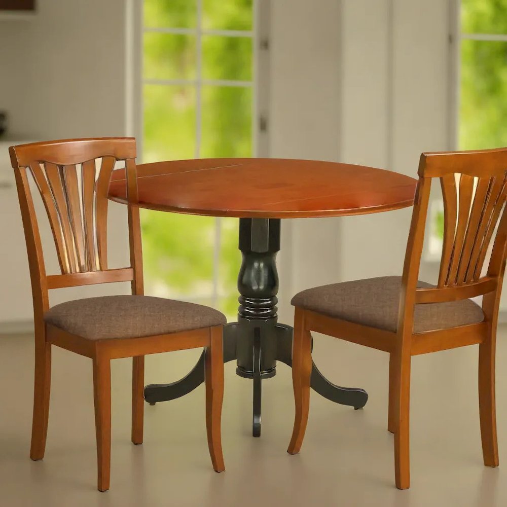 Elegant Round Kitchen Table with Drop Leaves for Small Dining Spaces. Picture 3