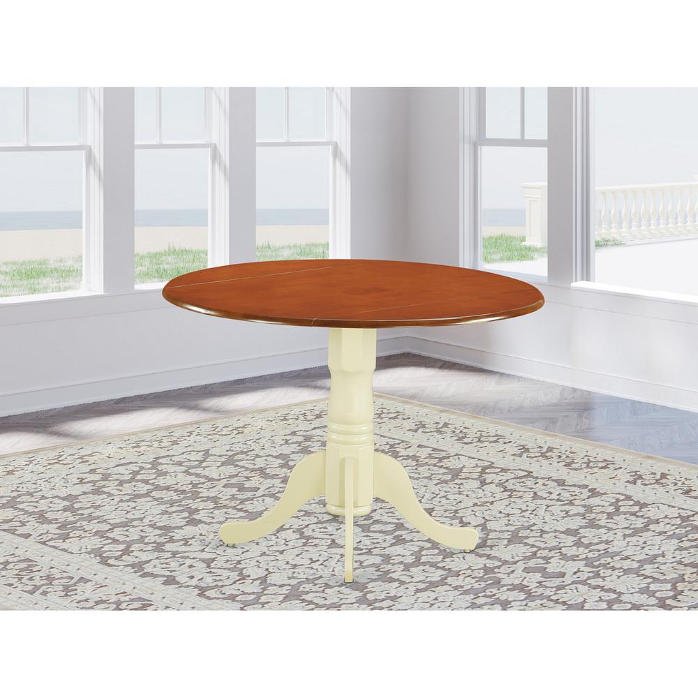 Dublin  Round  Table  with  two  9"  Drop  Leaves  in  Buttermilk  and  Cherry. Picture 2