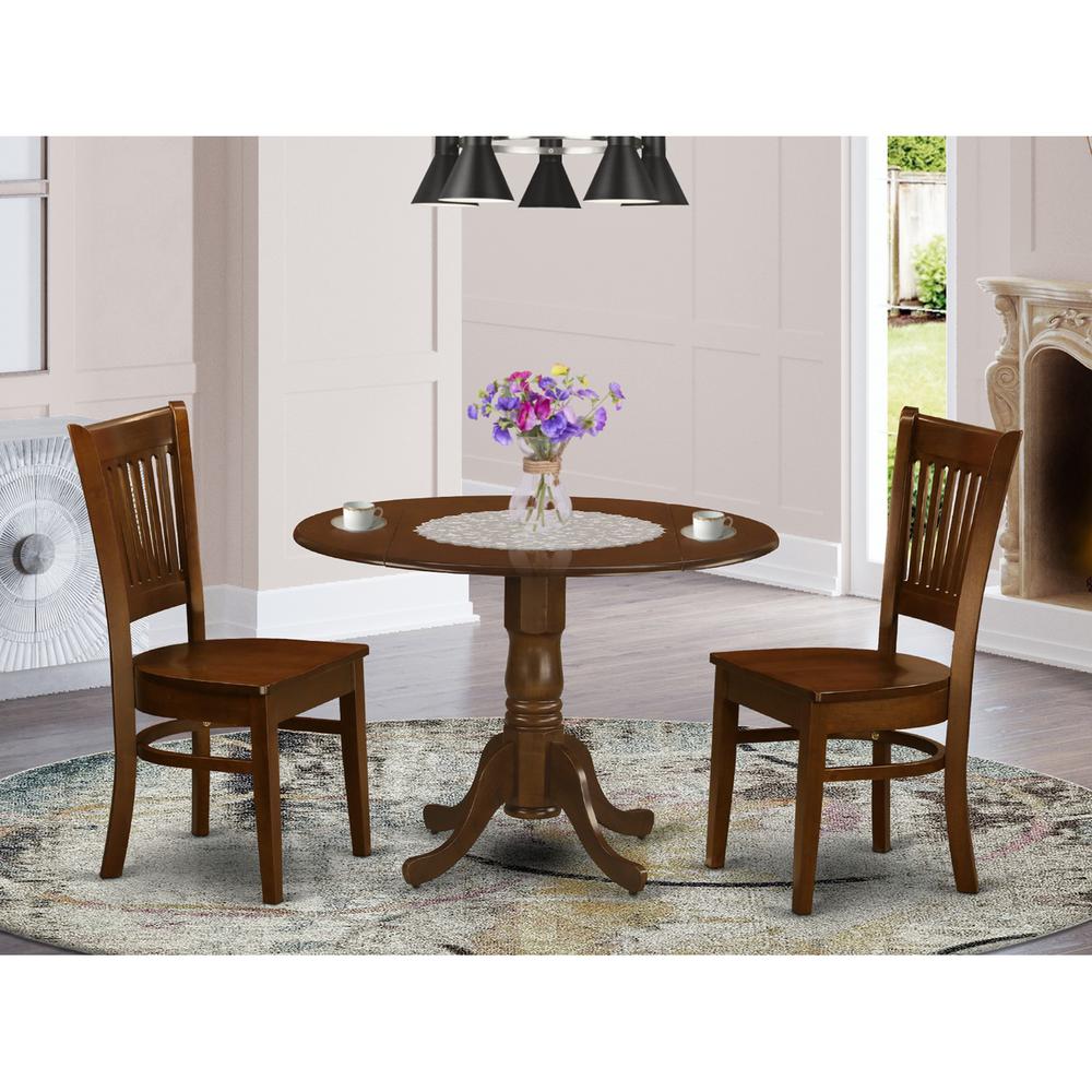 3 Pc 2-drop-leaf Table and 2 Wood Seat Chairs. Picture 1