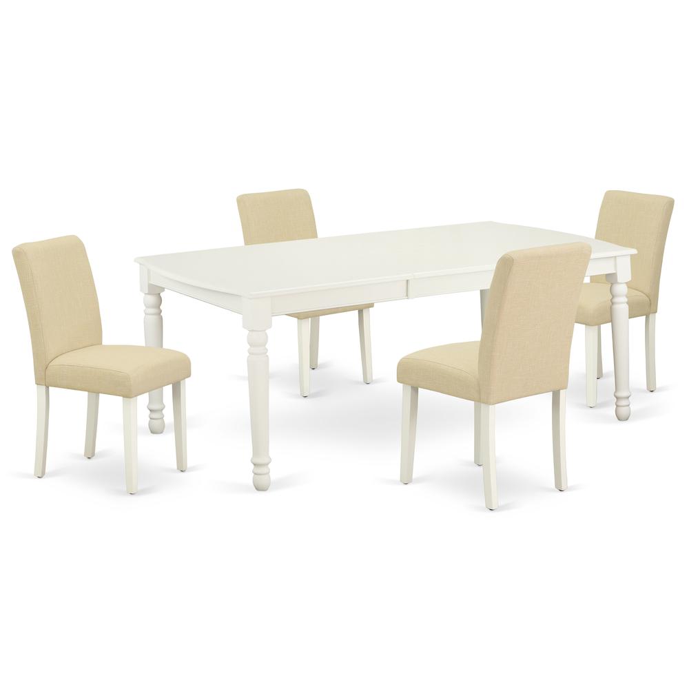 Dining Room Set Linen White, DOAB5-LWH-02. Picture 1