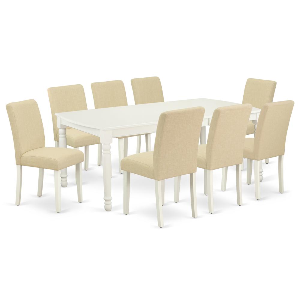 Dining Room Set Linen White, DOAB9-LWH-02. Picture 1
