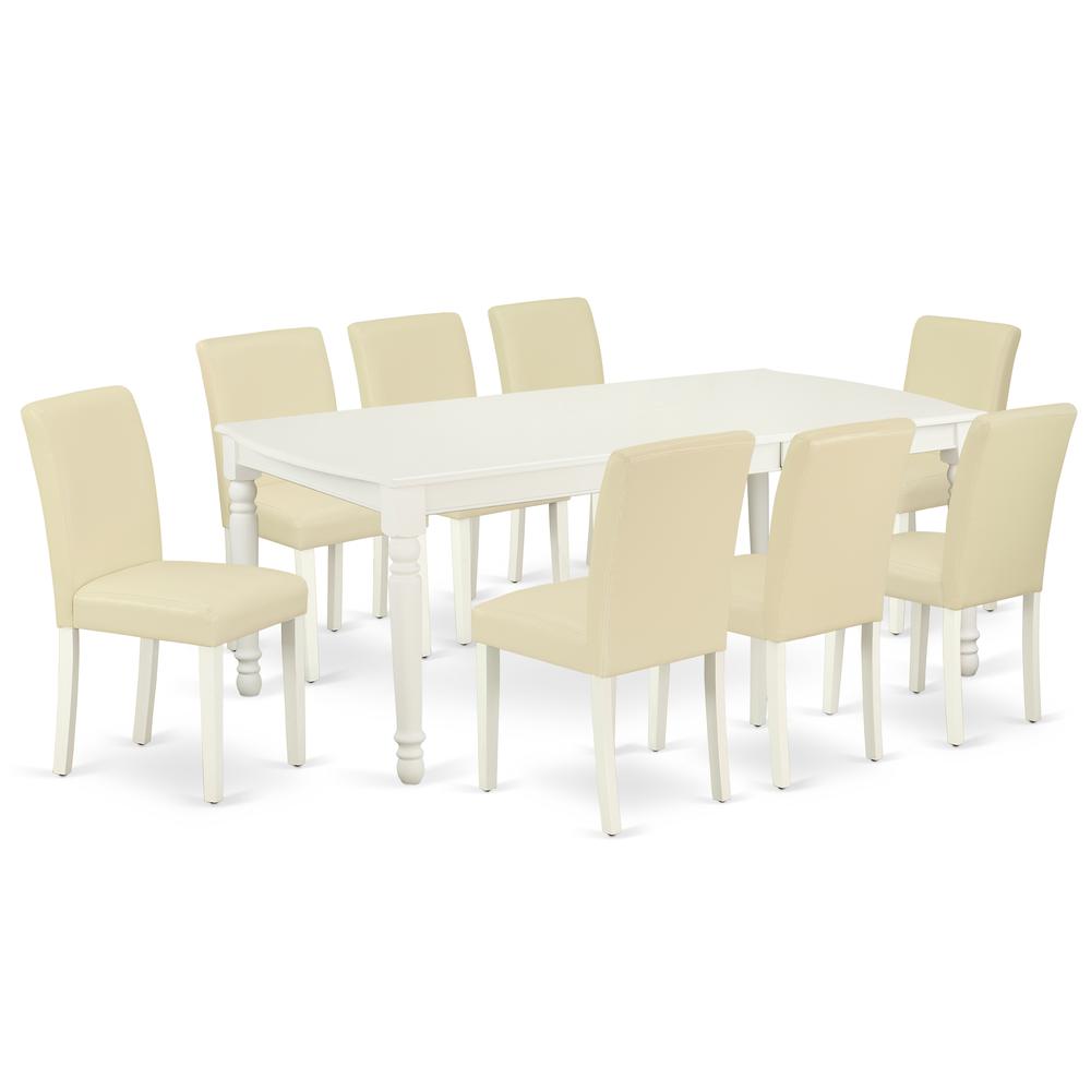 Dining Room Set Linen White, DOAB9-LWH-64. Picture 1