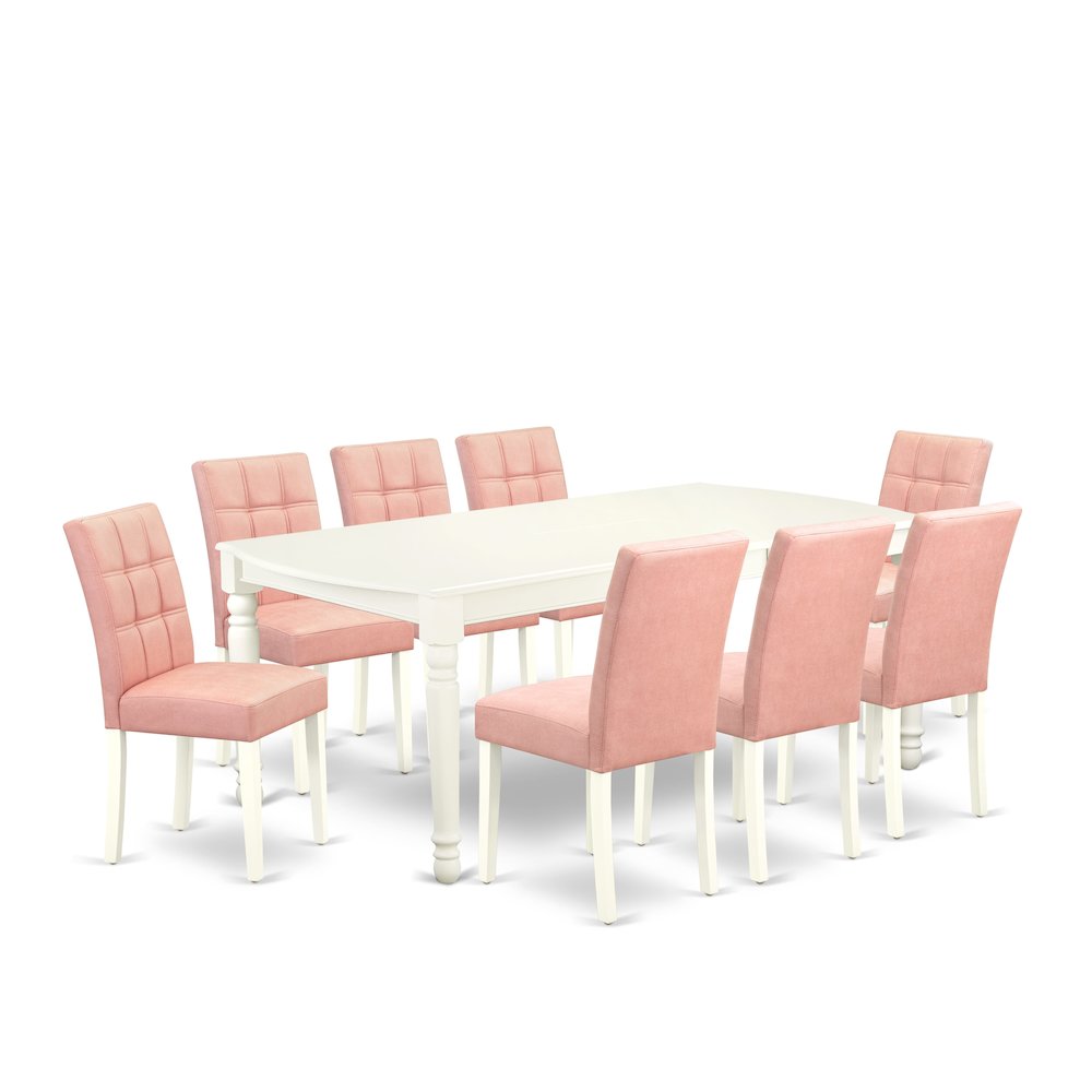 9 Piece Modern Dining Table Set contain A Wooden Table. Picture 1