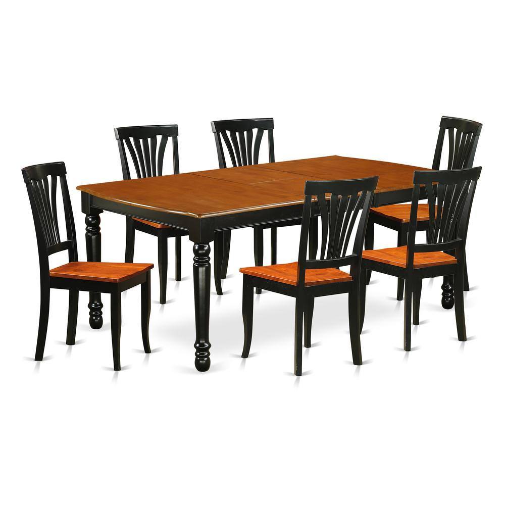 Dining Room Set Black & Cherry, DOAV7-BCH-W. Picture 1