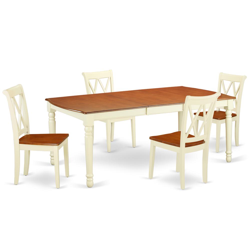 Dining Room Set Buttermilk & Cherry, DOCL5-BMK-W. Picture 1