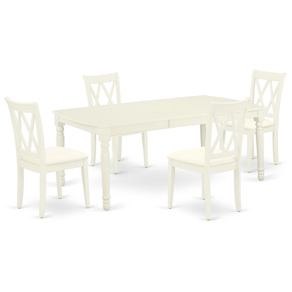 Dining Room Set Linen White, DOCL5-LWH-C. Picture 1