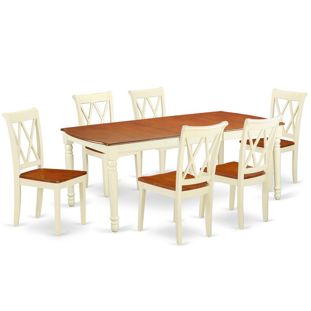 Dining Room Set Buttermilk & Cherry, DOCL7-BMK-W. Picture 1
