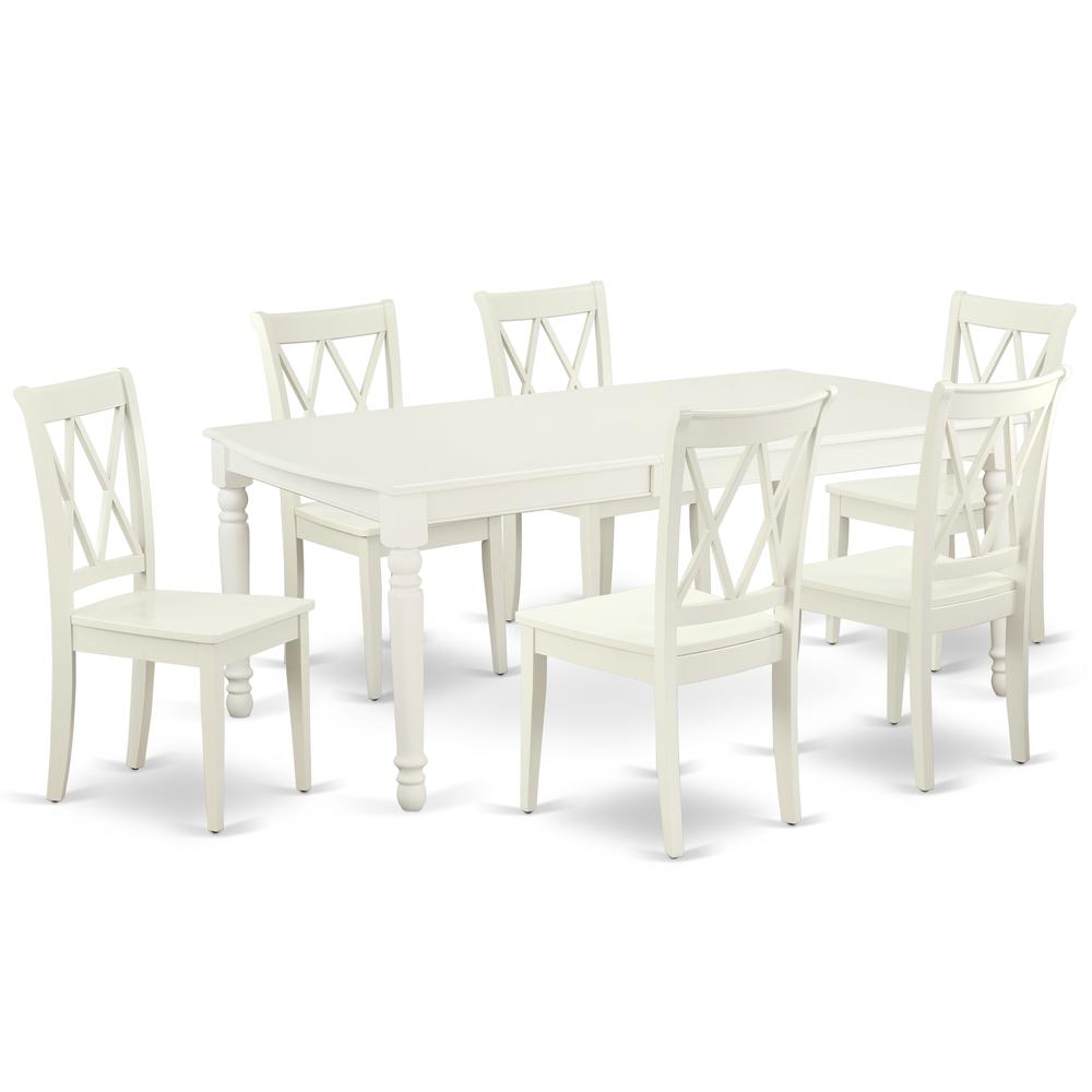 Dining Room Set Linen White, DOCL7-LWH-W. Picture 1