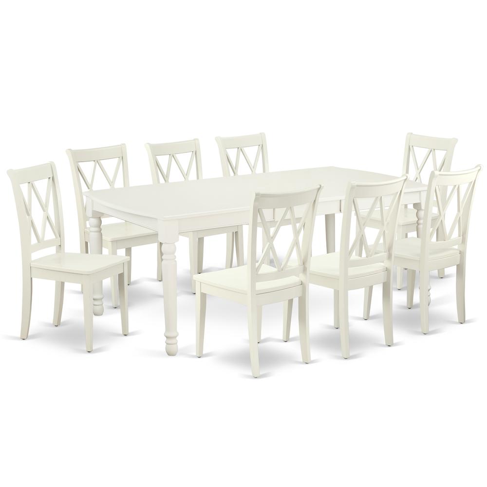 Dining Room Set Linen White, DOCL9-LWH-W. Picture 1