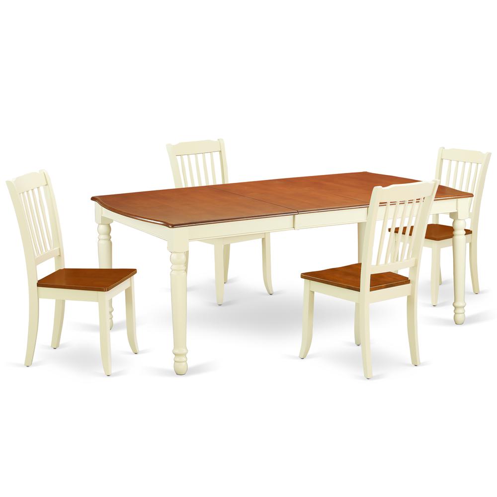 Dining Room Set Buttermilk & Cherry, DODA5-BMK-W. Picture 1