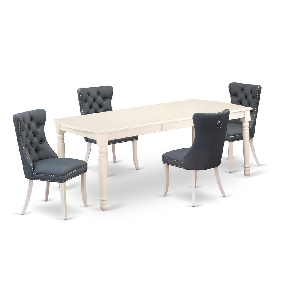 5 Piece Dining Table Set Contains a Rectangle Kitchen Table with Butterfly Leaf. Picture 6