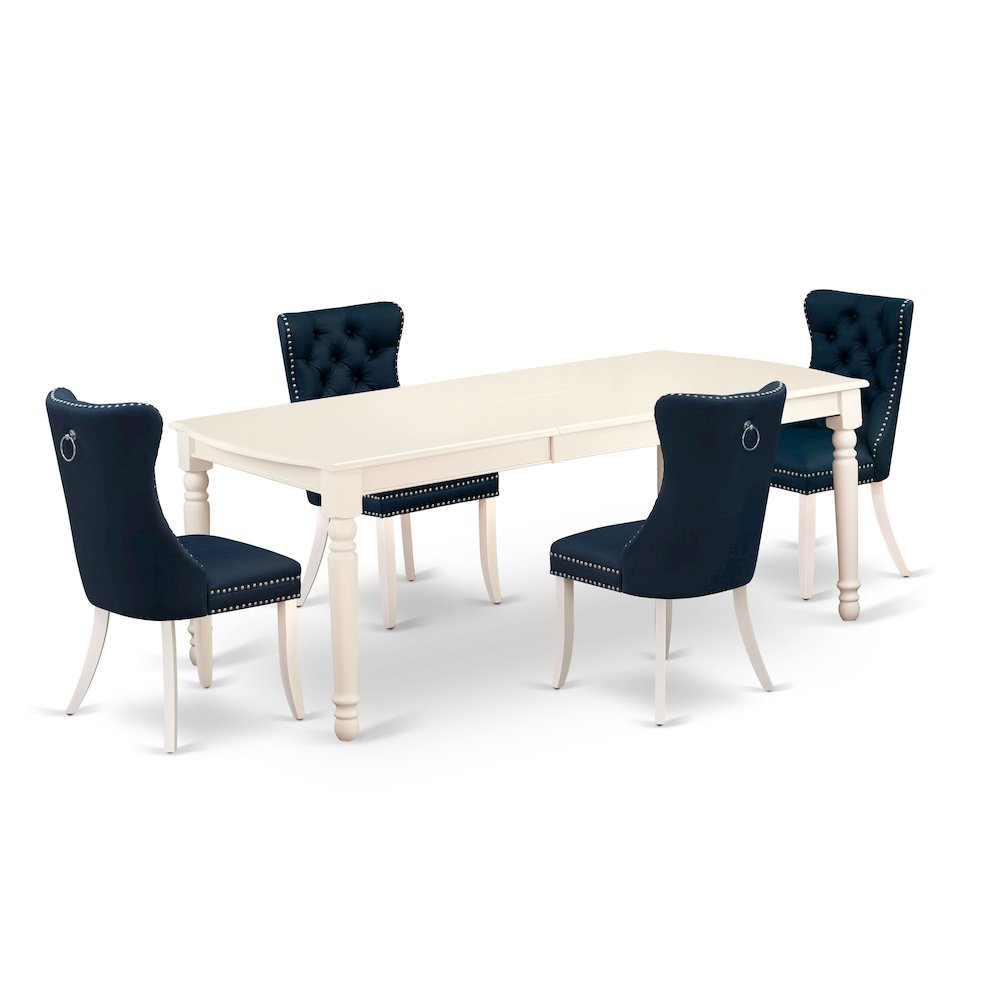 5 Piece Kitchen Set Consists of a Rectangle Dining Table with Butterfly Leaf. Picture 1