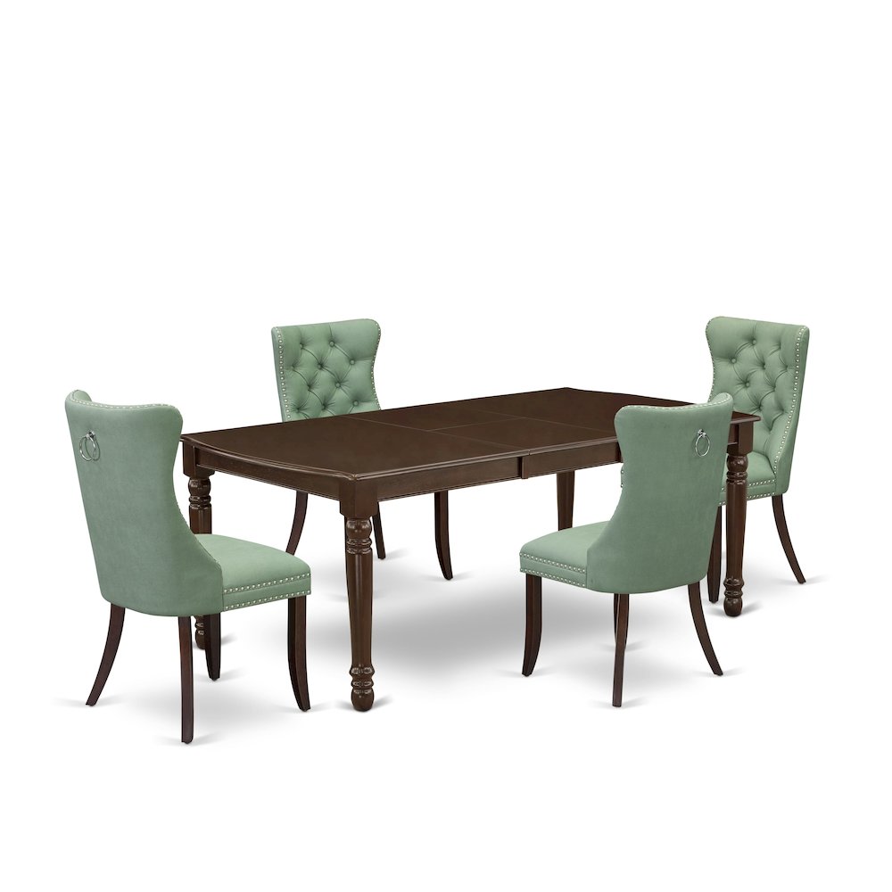 5 Piece Kitchen Set Consists of a Rectangle Dining Table with Butterfly Leaf. Picture 1