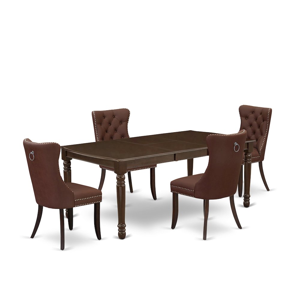 5 Piece Dinette Set Consists of a Rectangle Dining Table with Butterfly Leaf. Picture 1